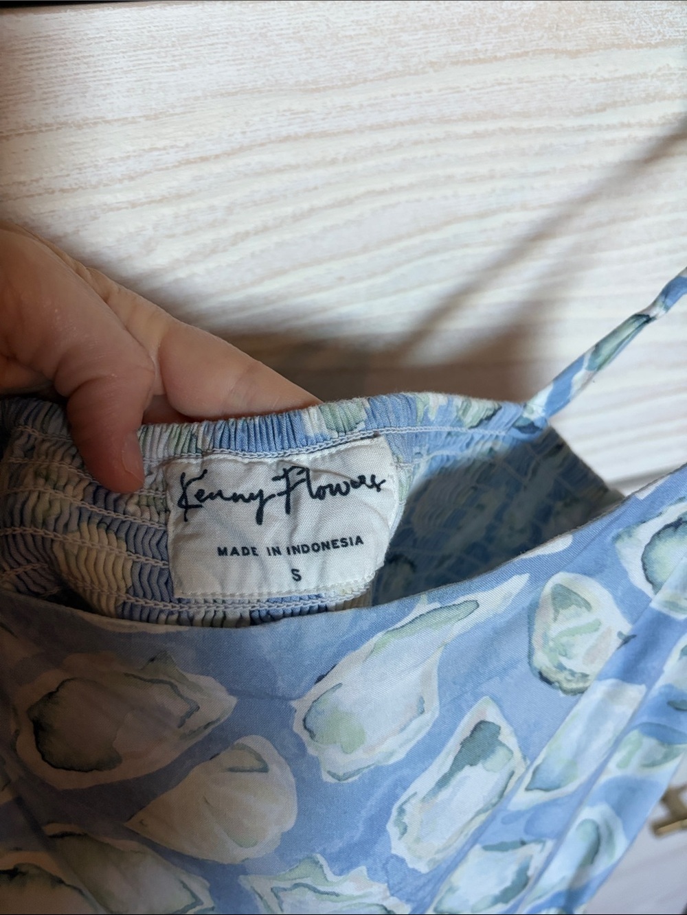 Kenny Flowers Nantucket oyster-Print Tie-Shoulder Mini Dress - Picture 2 of 2